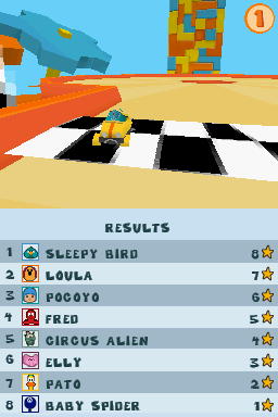 Pocoyó Racing (Nintendo DS) screenshot: Race results