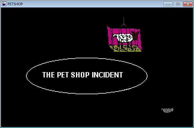 The Pet Shop Incident (Windows) screenshot: Title and Introduction