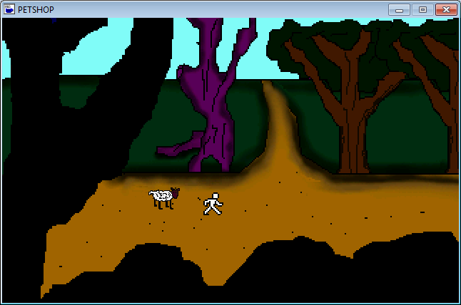 The Pet Shop Incident (Windows) screenshot: In the forest