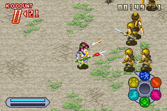 Dynasty Warriors Advance (Game Boy Advance) screenshot: Incoming!