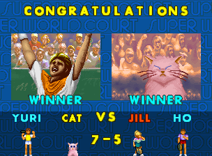 Super World Court (Arcade) screenshot: Yuri Cat for the win