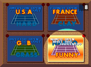 Super World Court (Arcade) screenshot: Tournament selection