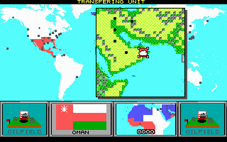 Command H.Q. (DOS) screenshot: Placing a tank on your oil field