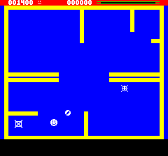 Them: A Paranoid Fantasy (Oric) screenshot: Stage 2: The exit is opened