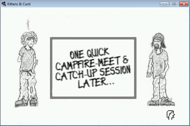 Kittens & Cacti (Windows) screenshot: Description of Melt and Drake's action