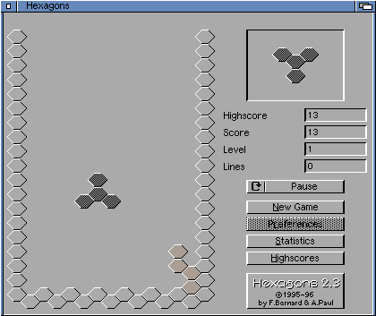 Hexagons (Amiga) screenshot: Starting out