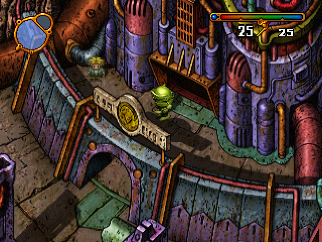 EGG: Elemental Gimmick Gear (Dreamcast) screenshot: A view of the city.
