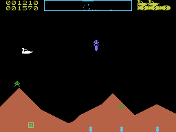 Surface Scanner (Memotech MTX) screenshot: Gameplay - an alien lifts a humanoid