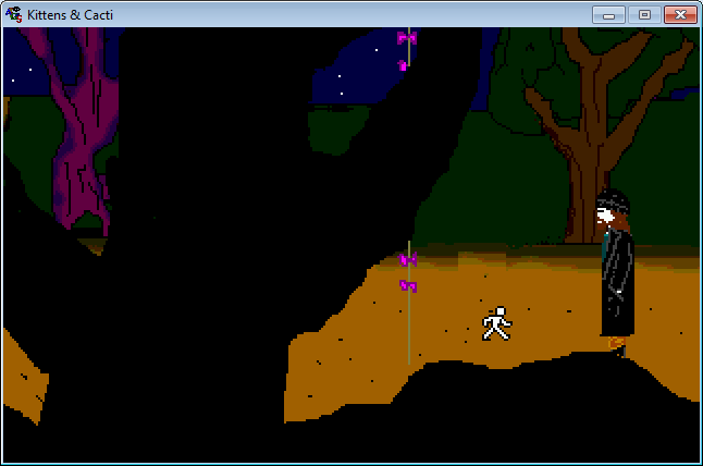 Kittens & Cacti (Windows) screenshot: A certain string leads to the top of the tree