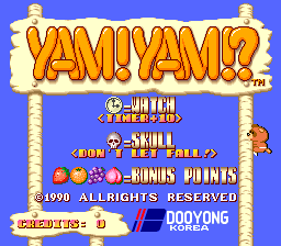 Yam! Yam!? (Arcade) screenshot: Title Screen