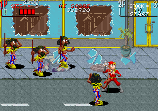 The Ninja Kids (Arcade) screenshot: Chapter 1: An Aimed Town