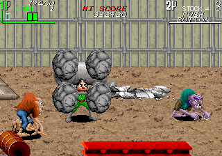 The Ninja Kids (Arcade) screenshot: A power-up in effect