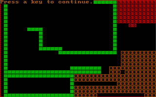 Blockade (DOS) screenshot: Trap 'em up!