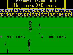 Track & Field (ZX Spectrum) screenshot: 110m Hurdles