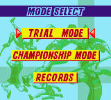 ESPN International Track & Field (Game Boy Color) screenshot: Mode Select