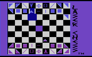 Laser Chess (Atari 8-bit) screenshot: Moving the figure