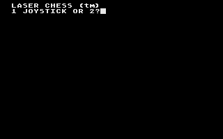 Laser Chess (Atari 8-bit) screenshot: Game setup