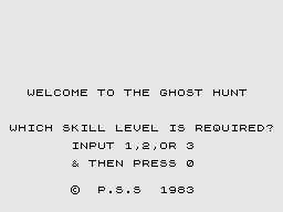 Ghost Hunt (ZX Spectrum) screenshot: Title Screen