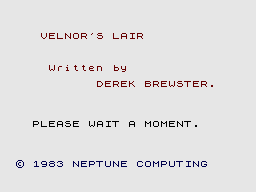 Velnor's Lair (ZX Spectrum) screenshot: Loading Screen