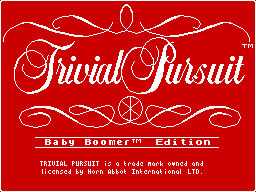 Trivial Pursuit: Baby Boomer Edition (ZX Spectrum) screenshot: Loading Screen