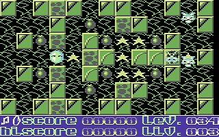 Bombmania (Commodore 64) screenshot: Level 34