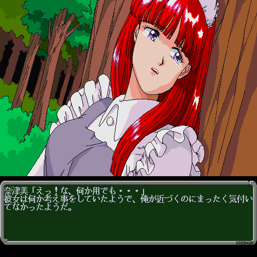 Premium (Sharp X68000) screenshot: Dig the redhead