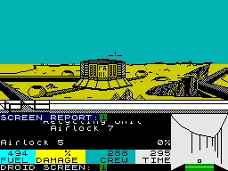 Psytron (ZX Spectrum) screenshot: Protect the base