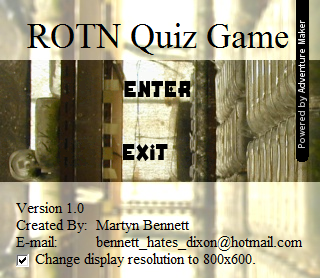 ROTN Quiz Game (Windows) screenshot: Title Screen