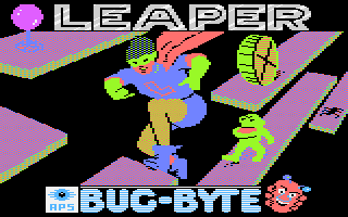 Leaper (Atari 8-bit) screenshot: Title screen