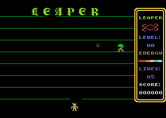 Leaper (Atari 8-bit) screenshot: Game start up