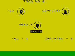 Dominoes (ZX Spectrum) screenshot: Deciding who goes first