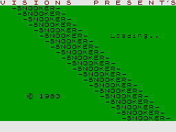 Snooker (ZX Spectrum) screenshot: Loading Screen