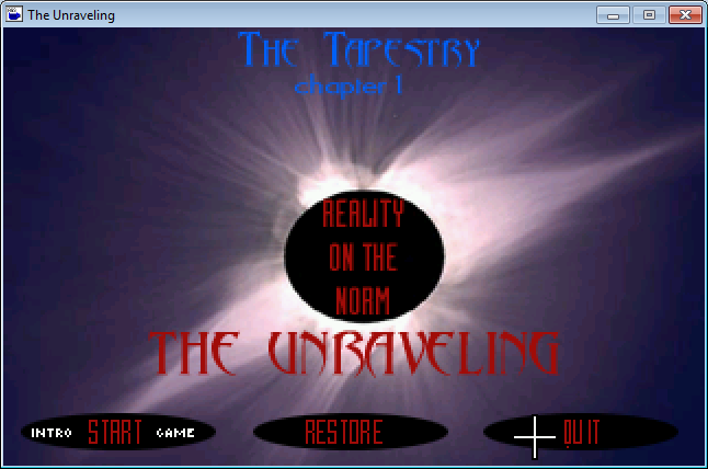 The Tapestry - Chapter 1: The Unraveling (Windows) screenshot: Title Screen