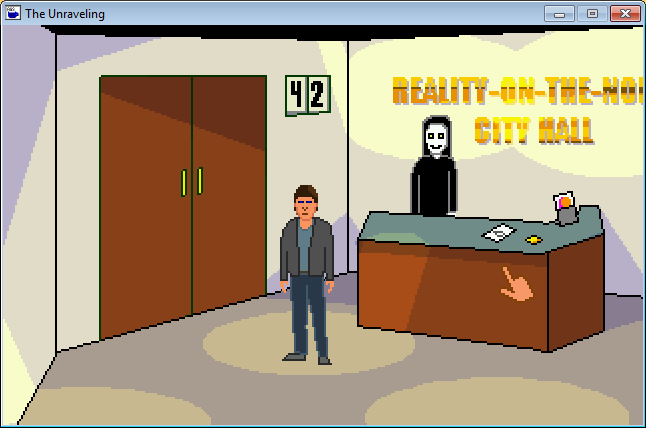 The Tapestry - Chapter 1: The Unraveling (Windows) screenshot: Visiting Mr. Reaper in City Hall