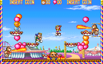 Pang Pom's (Arcade) screenshot: Demonstration with 2 players