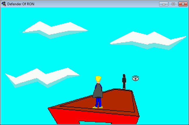 Defender of RON (Windows) screenshot: Mr. Reaper is trying to commit suicide