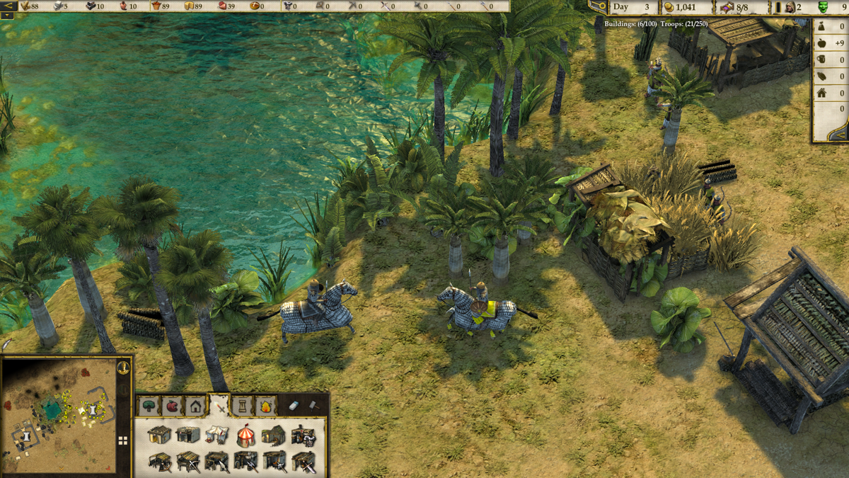 Stronghold Crusader II (Windows) screenshot: Oases are still contested areas like before