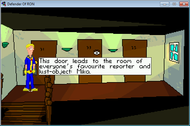 Defender of RON (Windows) screenshot: On the floor to Mika Huy's flat