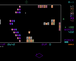 Poing 7 (Amiga) screenshot: Back to level 1, now with added bonus crystals