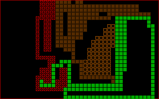 Blockade (DOS) screenshot: The computer IS capable of making mistakes - best to exploit it.