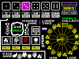 Dizzy Dice (ZX Spectrum) screenshot: Playing one of the features
