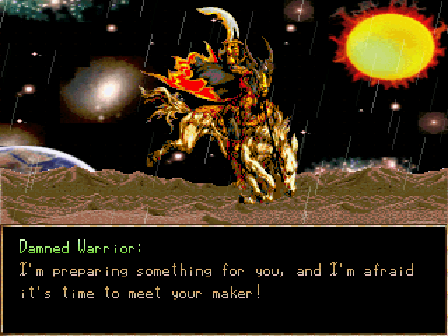 Blades of Heaven (Windows) screenshot: Oh, just a random encounter... That can wipe your party.