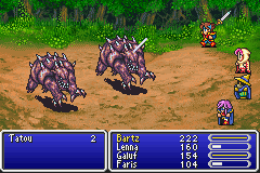 Final Fantasy V Advance (Game Boy Advance) screenshot: Bartz attacking with his sword.