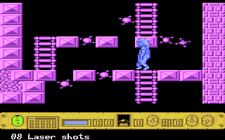 Naturix (Atari 8-bit) screenshot: Six obstacles ahead