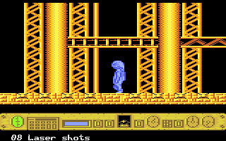 Naturix (Atari 8-bit) screenshot: Golden columns