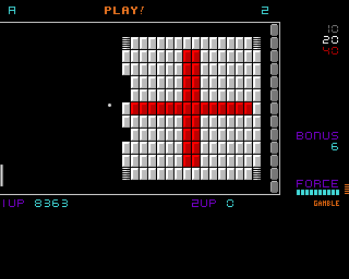 Poing 7 (Amiga) screenshot: As long as you can lodge the ball in the right spot, the game will basically play itself