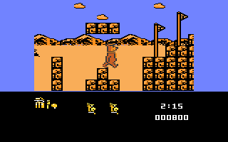 Yogi's Great Escape (Atari 8-bit) screenshot: Jumping over the hole
