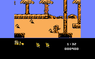 Yogi's Great Escape (Atari 8-bit) screenshot: Deep in the forest