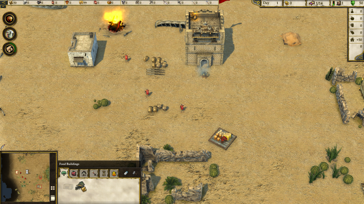 Stronghold Crusader II (Windows) screenshot: The interface can be expanded to have all resource and kingdom status information displayed at once.