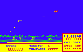 Volguard (PC-6001) screenshot: Shooting and bombing